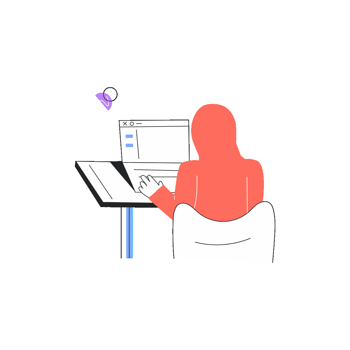 Cyber Threat Linear Animated Illustration
