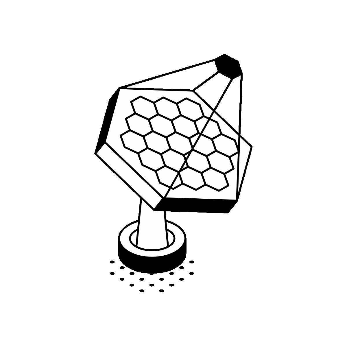 Space telescope with a segmented mirror.