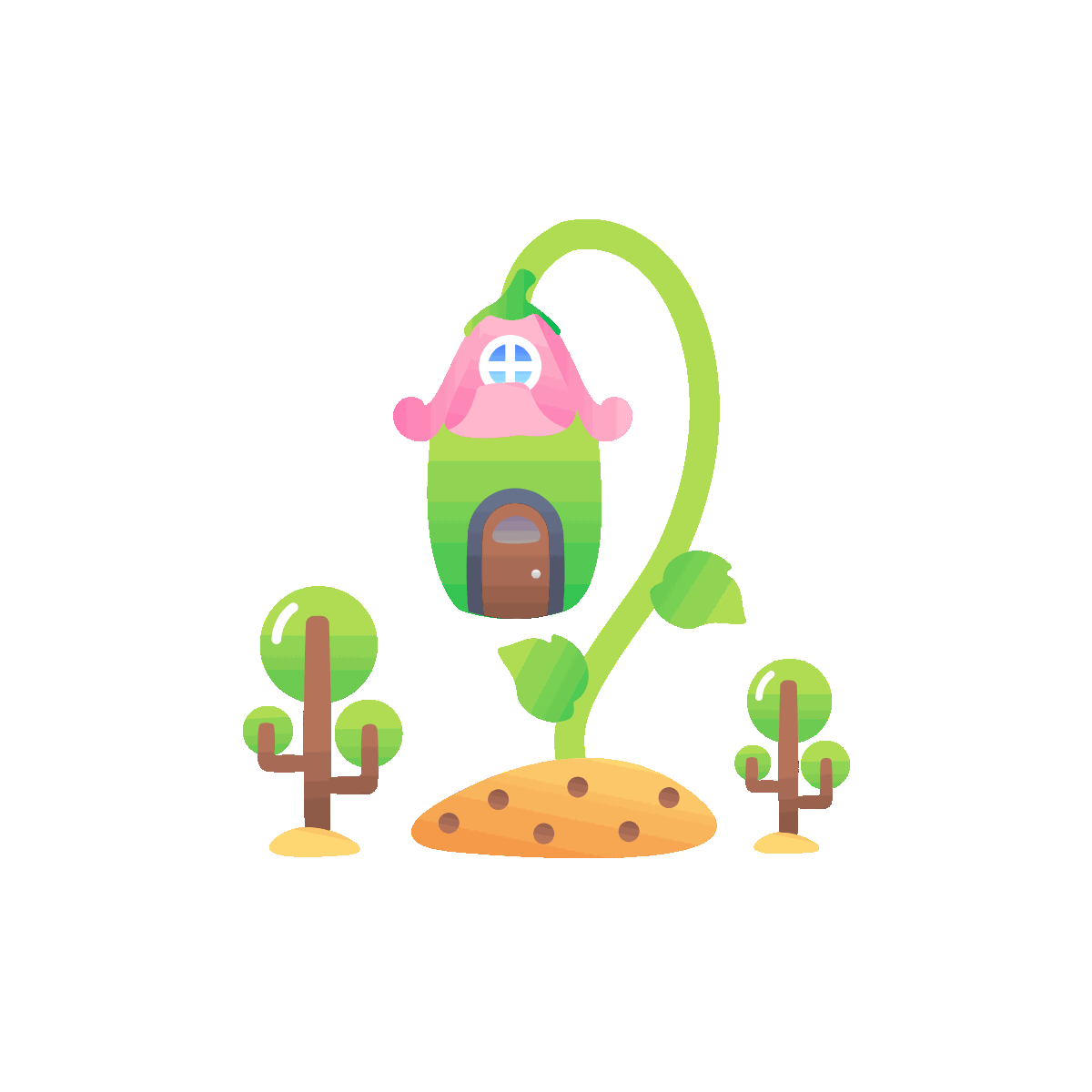 Animated Woodland Fairy House Icon Design