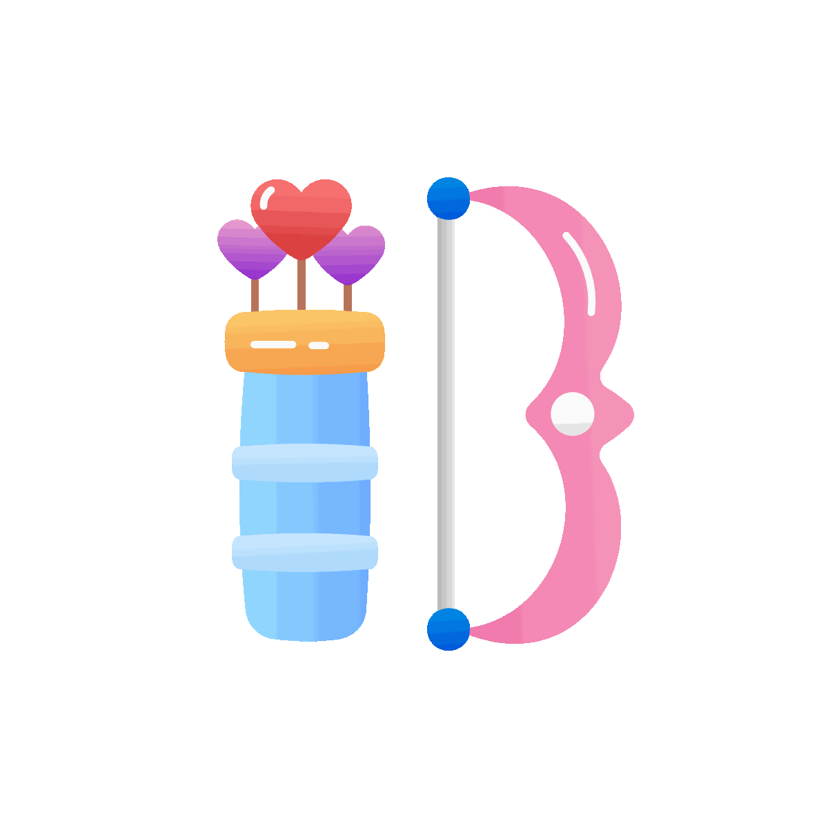 Flat Animated Cupid Bow Icon Design