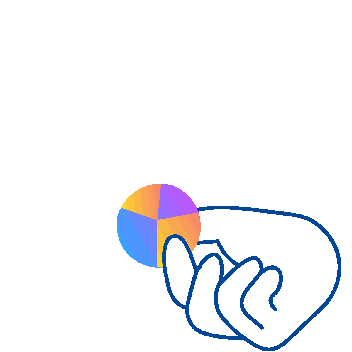 Pie chart visual data analysis graphic