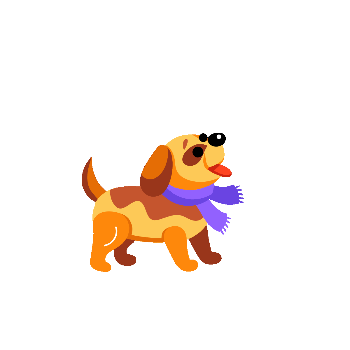 Animated Bulldog Playing with a Ball