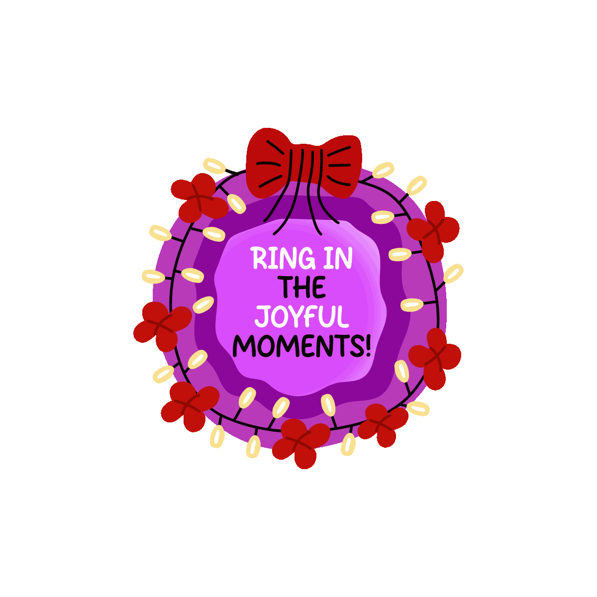 Decorative Wreath Flat Animated Sticker