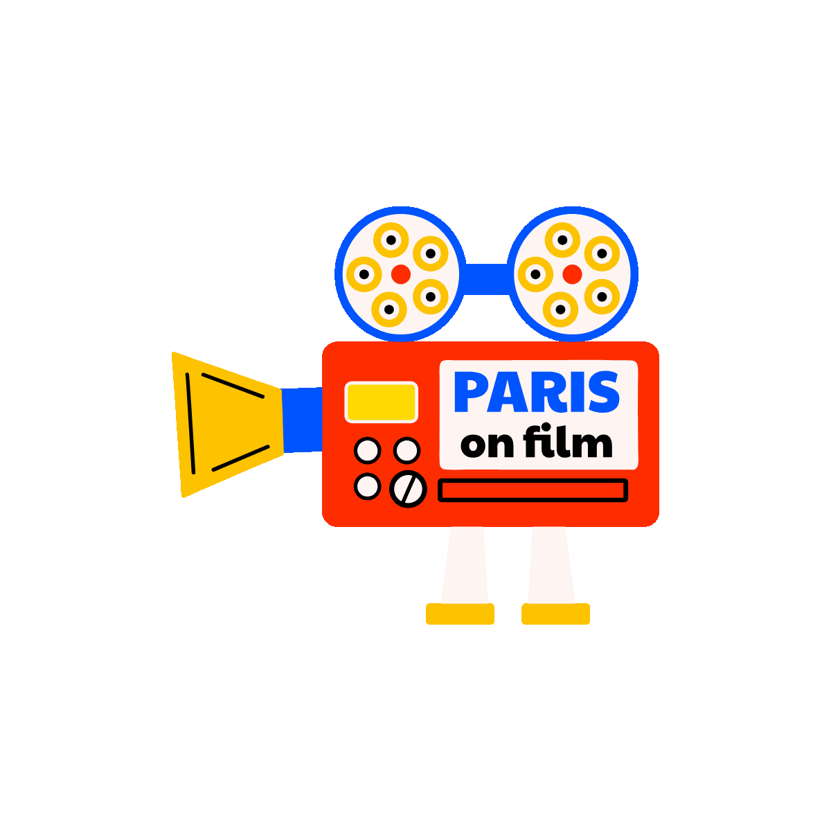 Camera with animated Paris on Film text