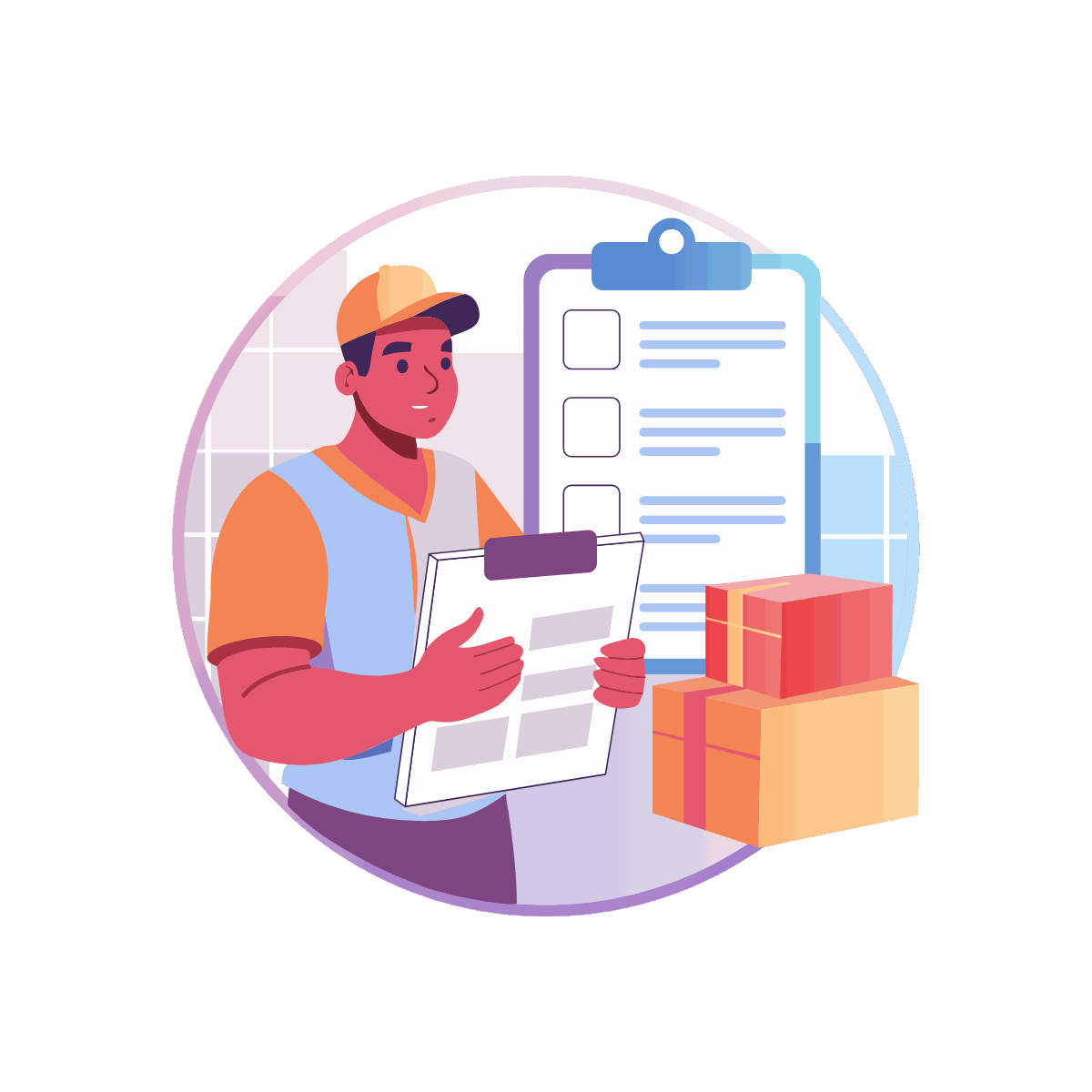 Flat Animated Checking Delivery Illustration
