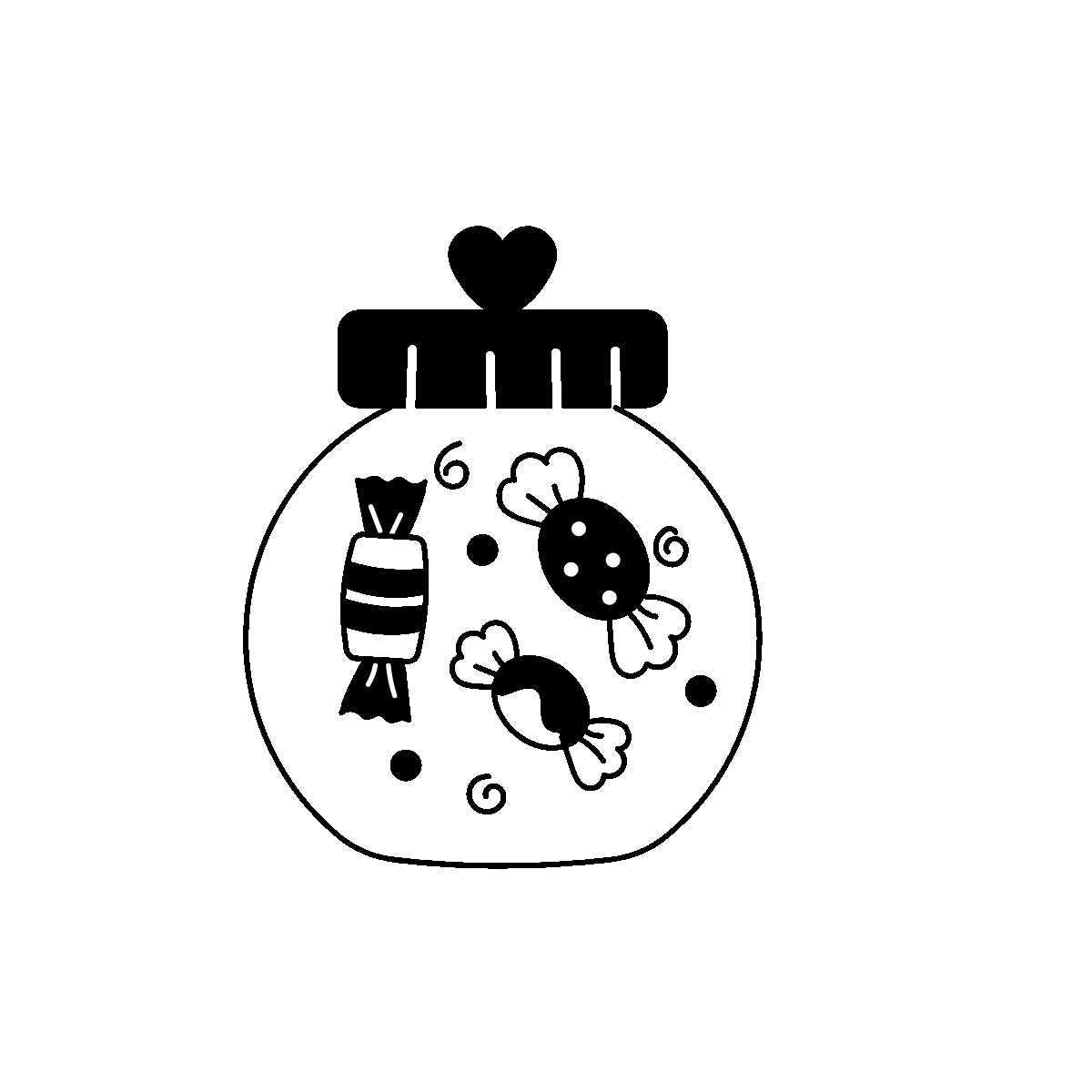 Candies jar doodle animated icon