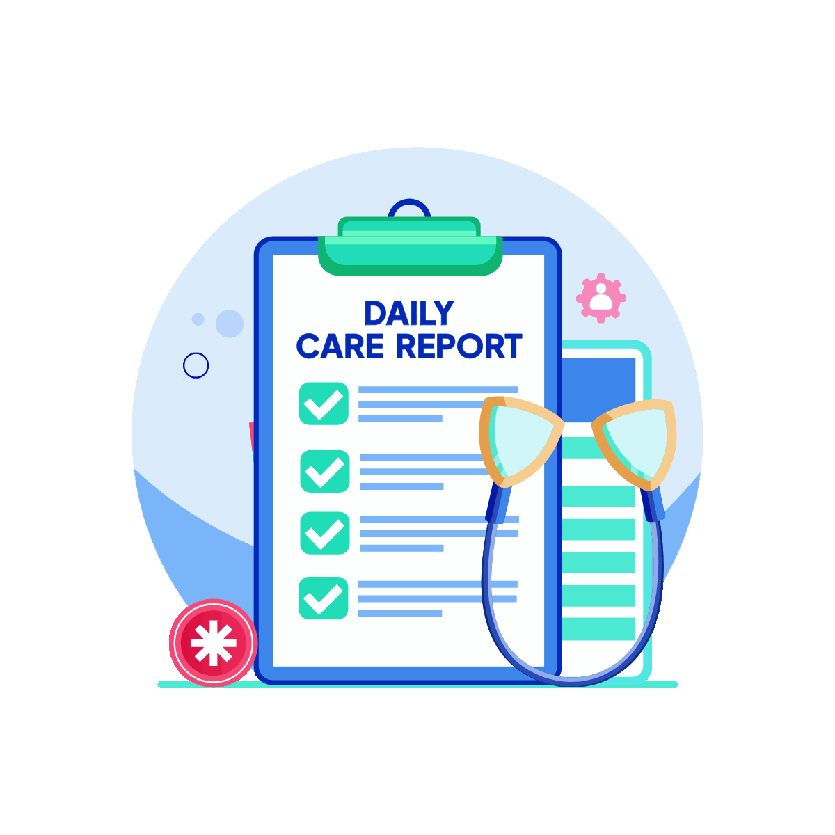 Health Report Flat Animated Illustration