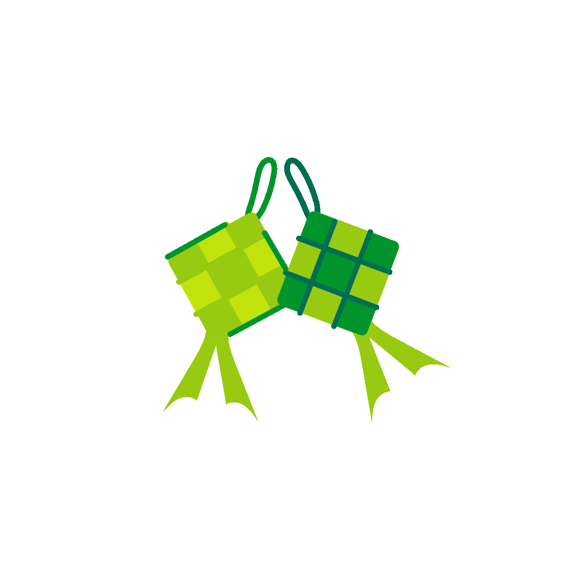 Ketupat Flat Animated Sticker Design