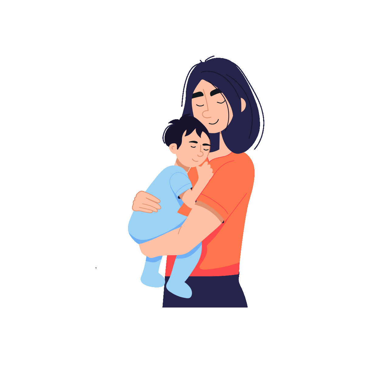 Flat Animated Illustration of Newborn Love