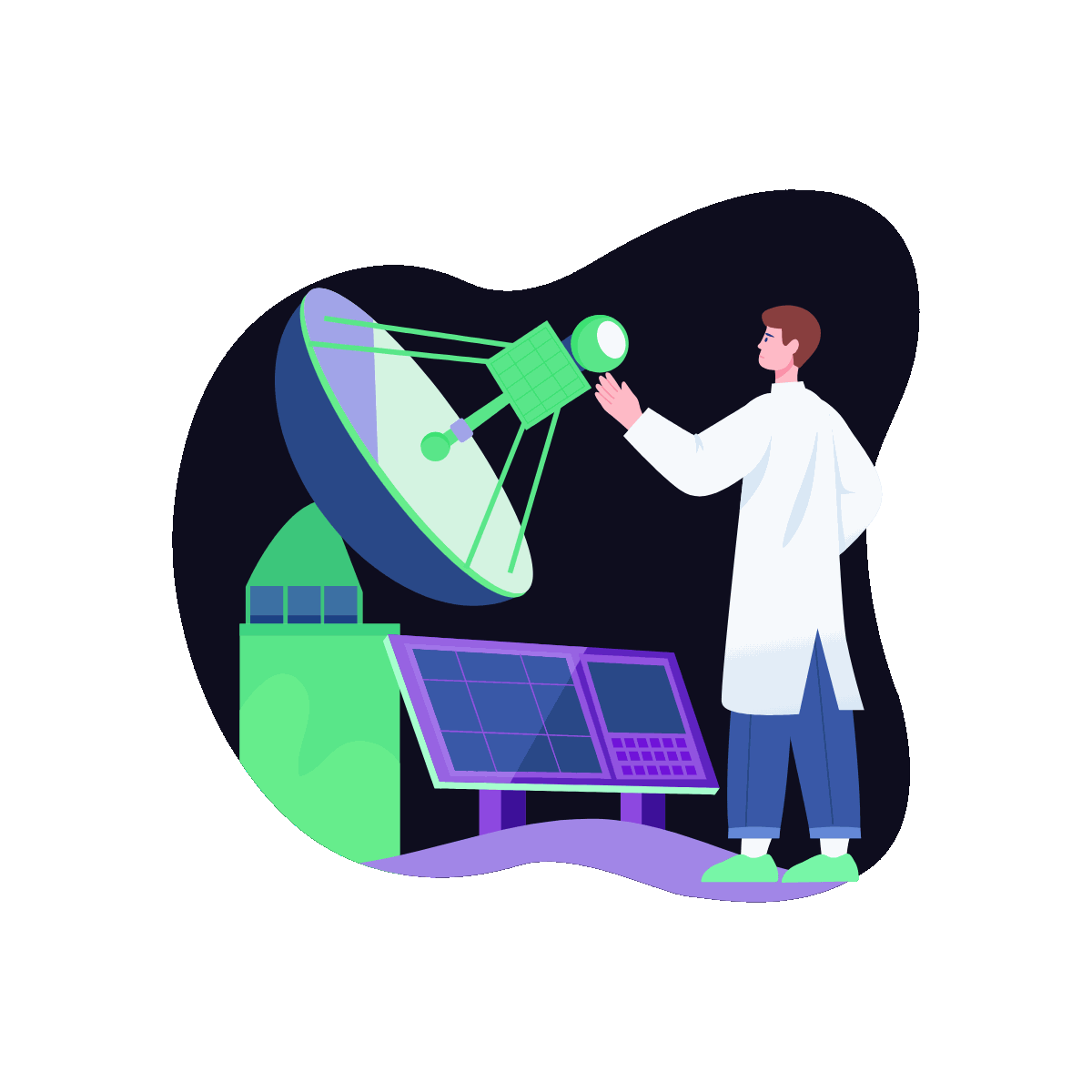 Space Communication Technology Illustration