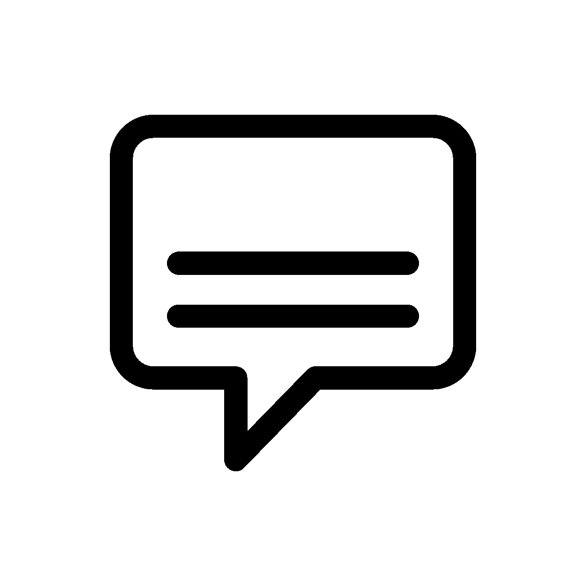 An outline hover animation of chat