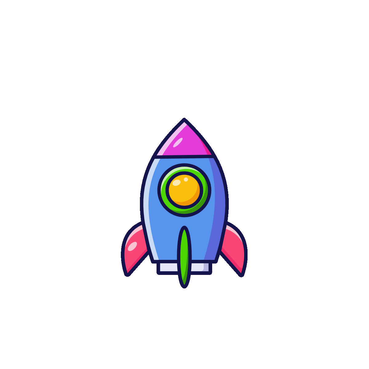Startup Launch Flat Animated Icon Design