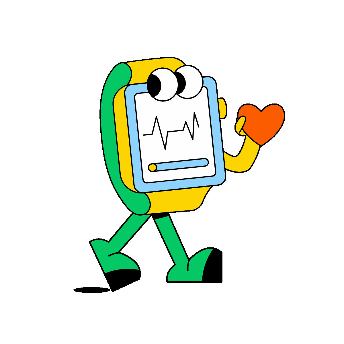 Animated wearable fitness health tracker