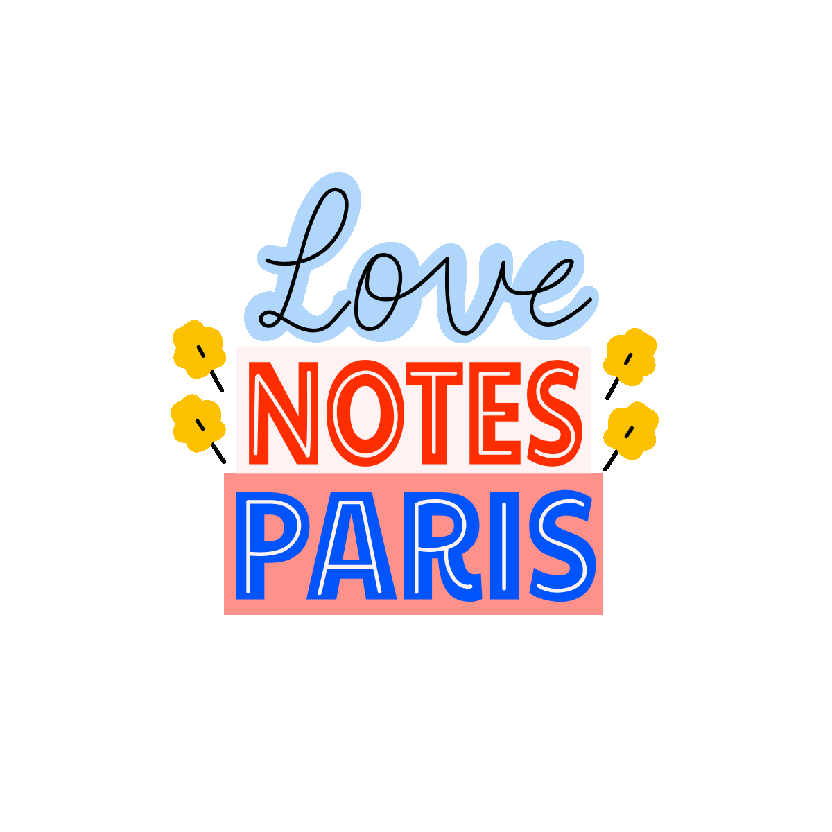Loves notes Paris animated flat sticker