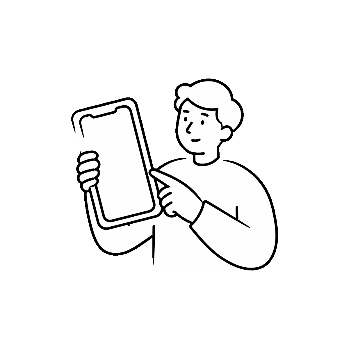 Mobile Buy Now Hand-Drawn Doodle Icon