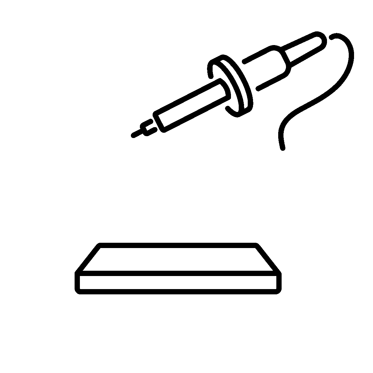 Animated icon of a wood burning tool