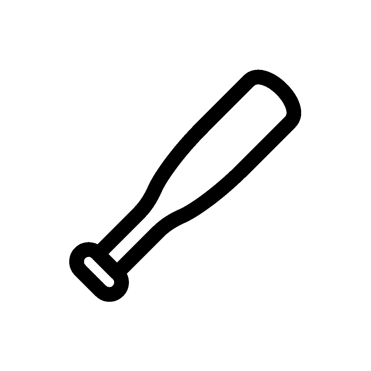 Premium animated icon of baseball bat in linear style