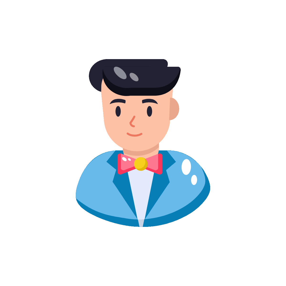 Elegant Animated Groom Illustration
