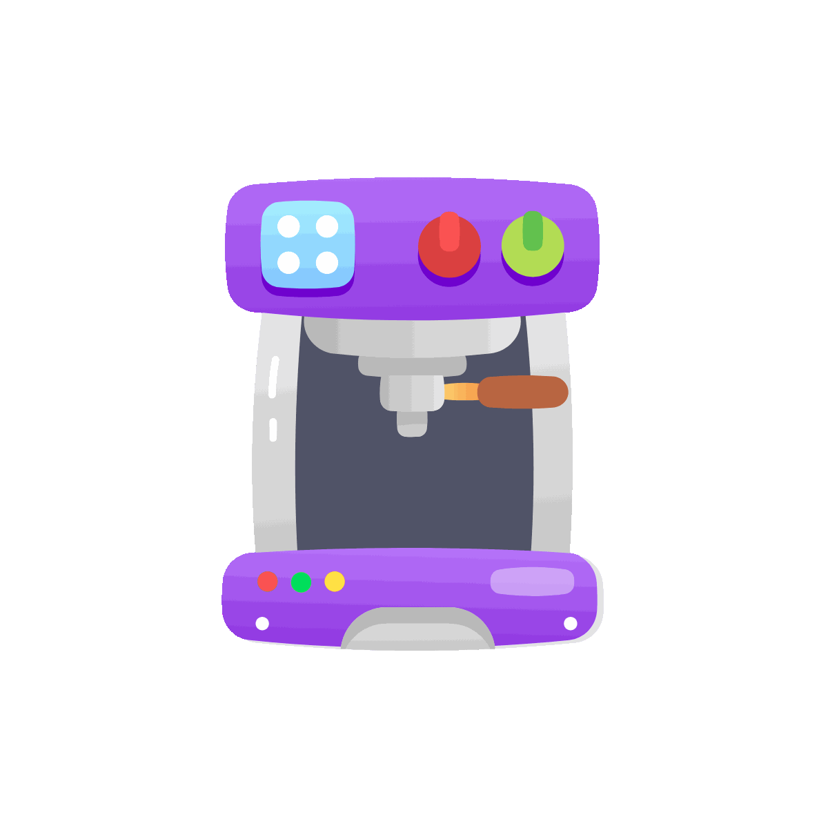 Animated coffee machine flat icon design