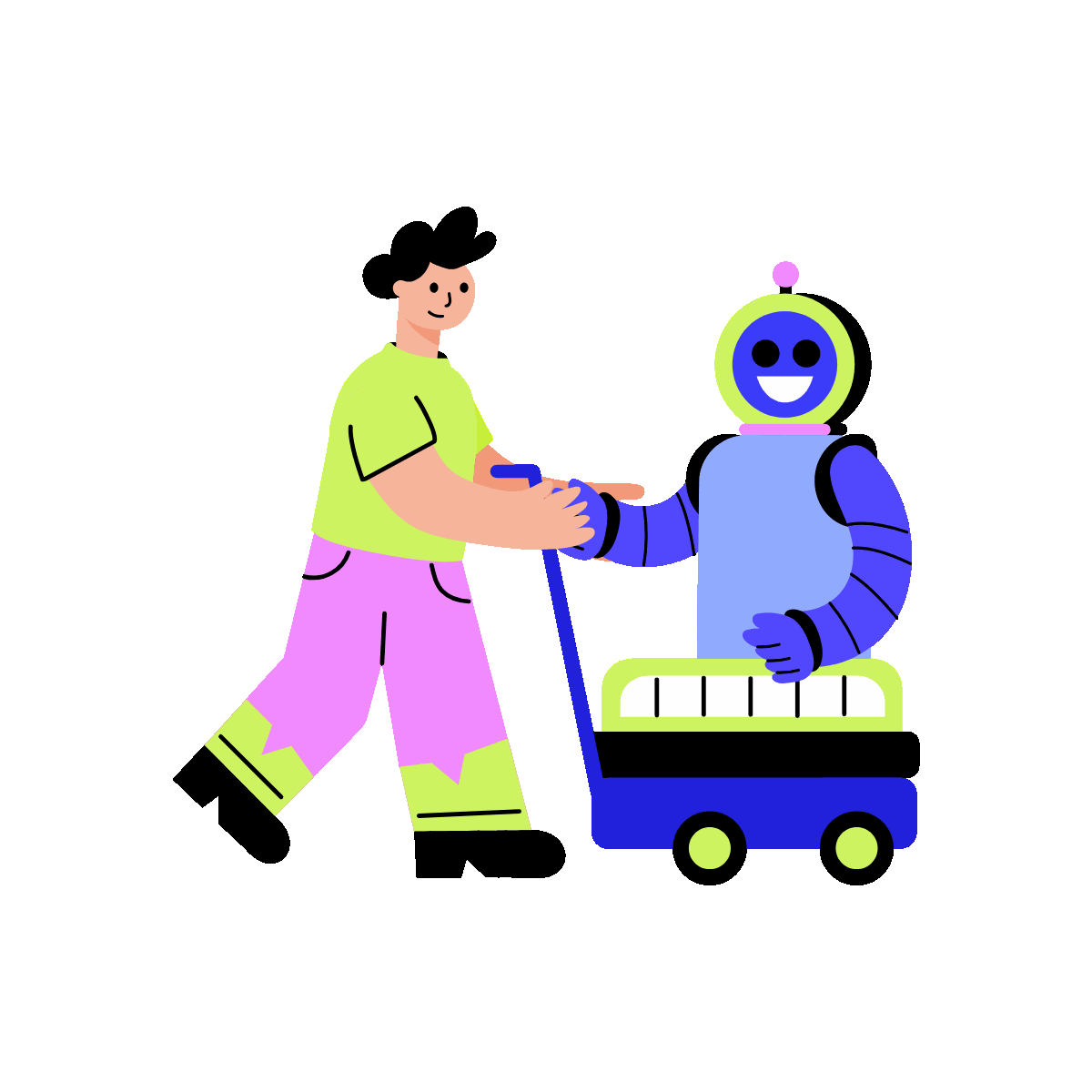 Transporting Robot Flat Animation Design