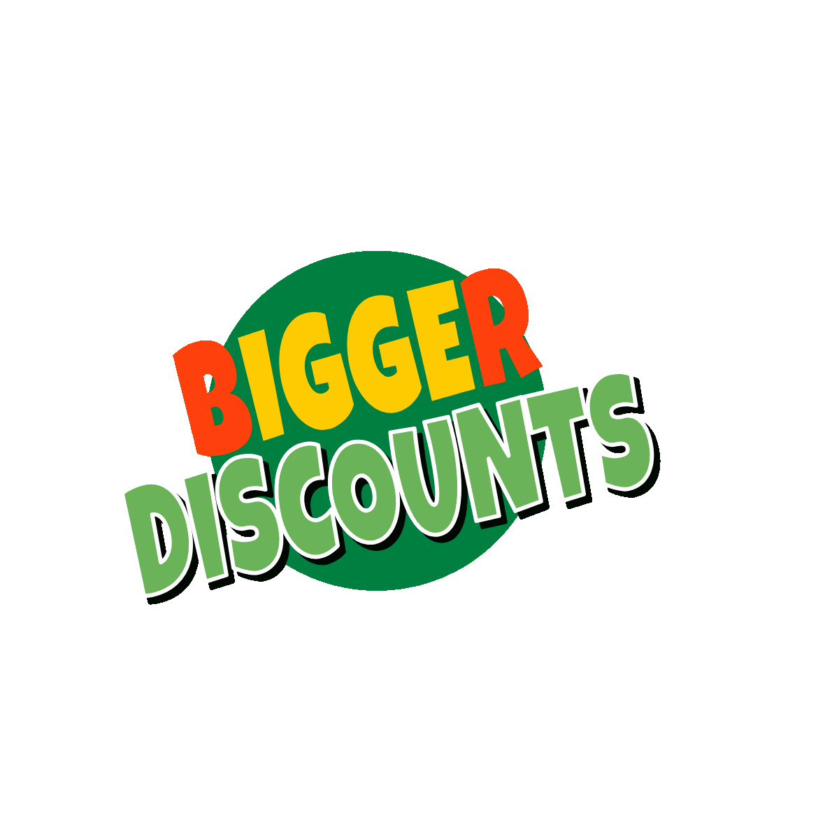 Bigger discounts animated flat sticker