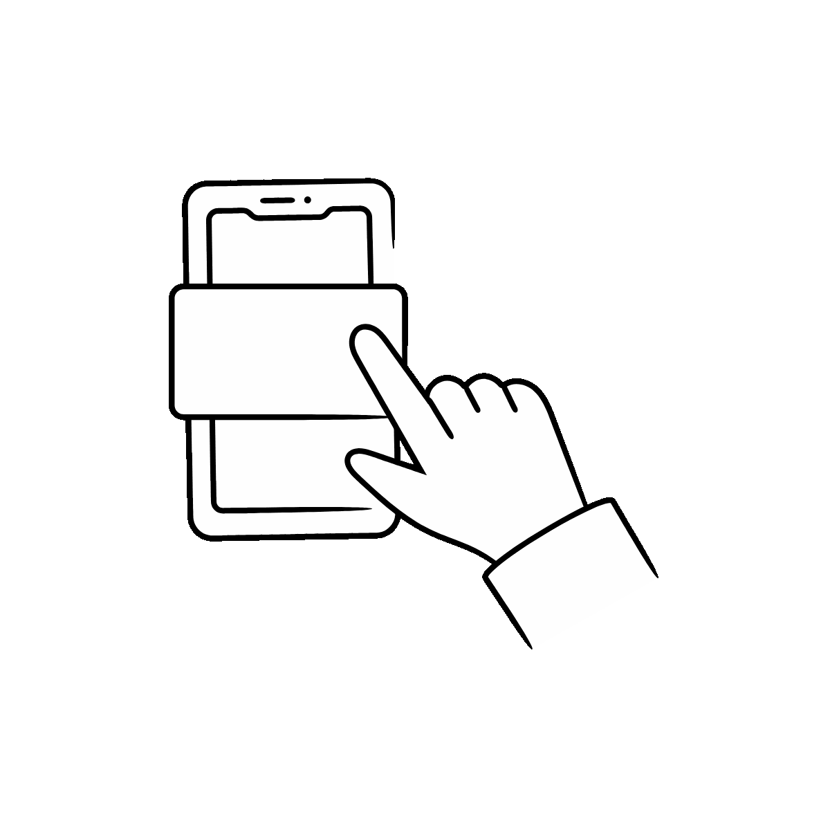 Hand-Drawn Mobile Checkout Doodle Icon Design