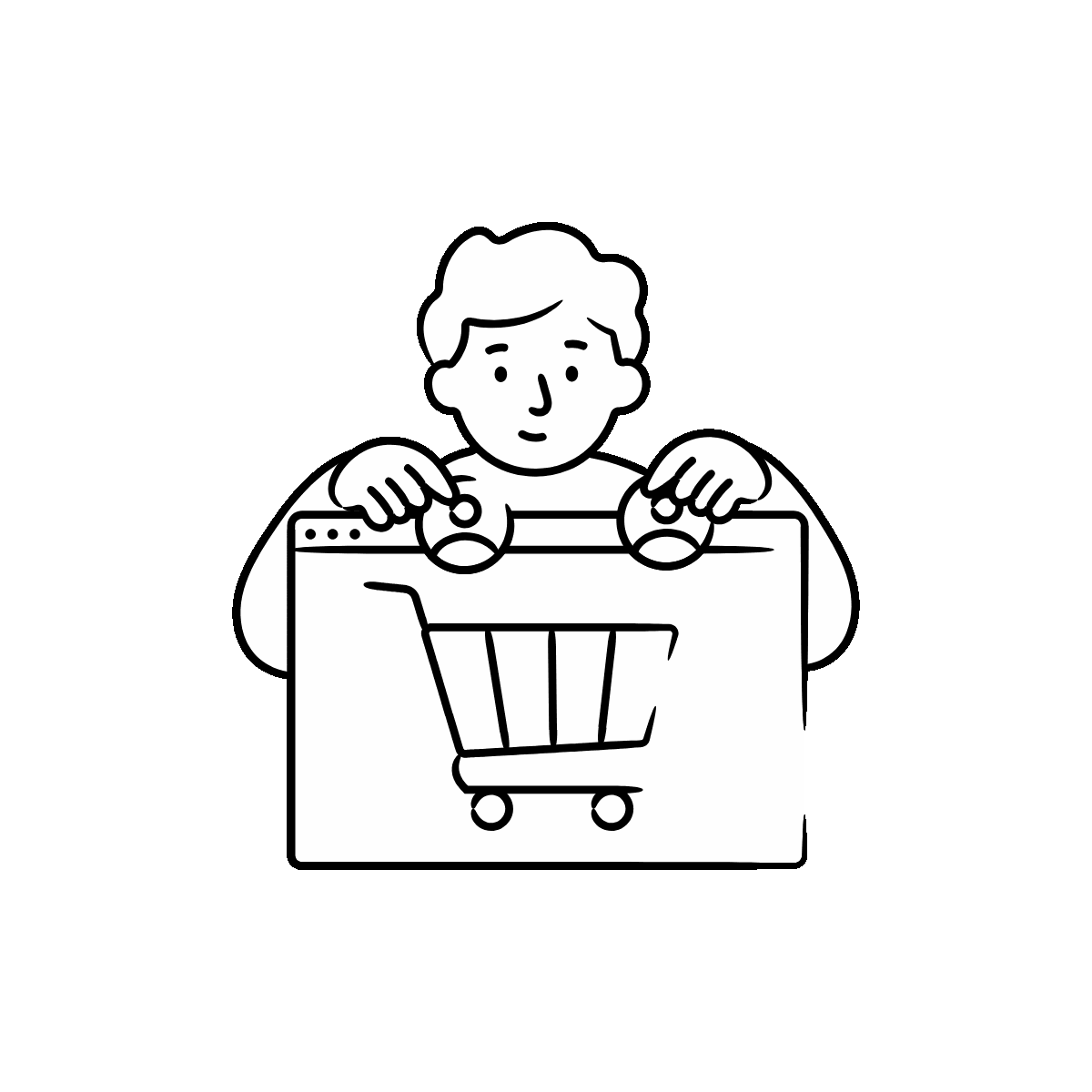 Hand-Drawn Cart Retention Doodle Icon Design