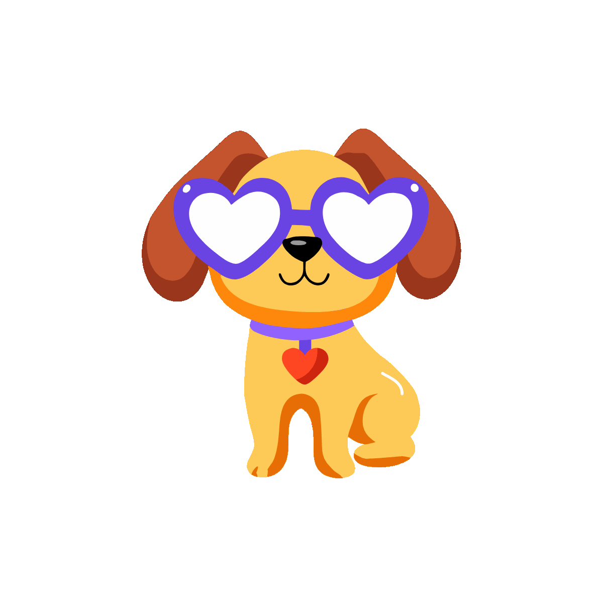 Animated Dog Wearing a Colorful Raincoat