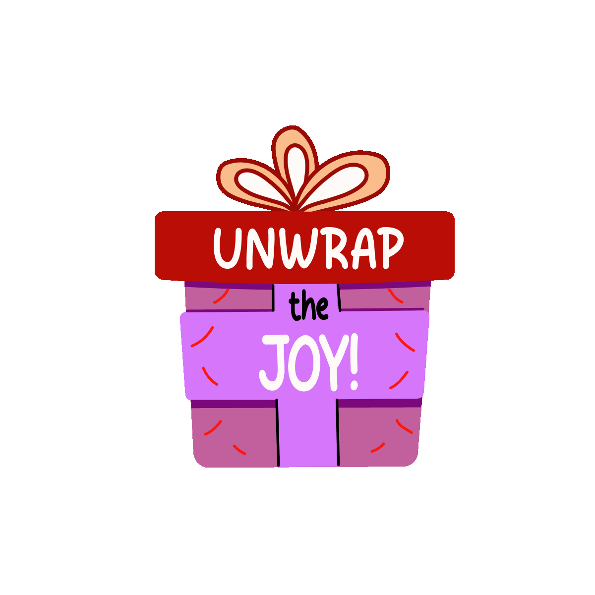 Unwrap Joy Flat Animated Sticker Design
