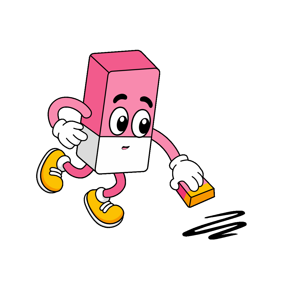 Animated Eraser Tool Character
