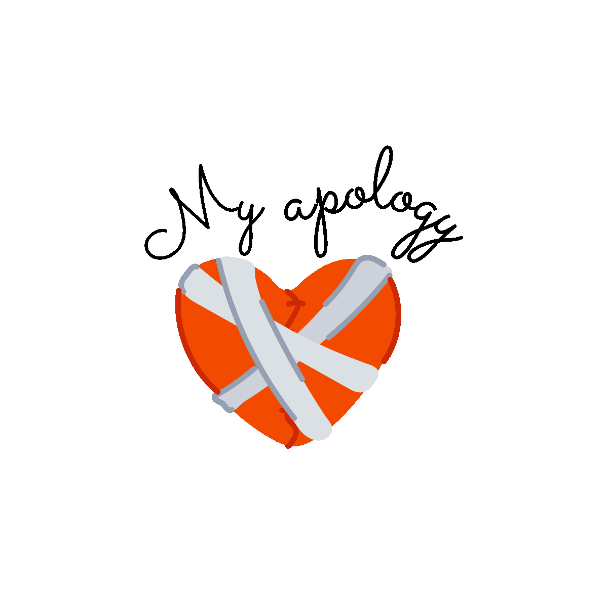 Flat Animated Wounded Heart Sticker