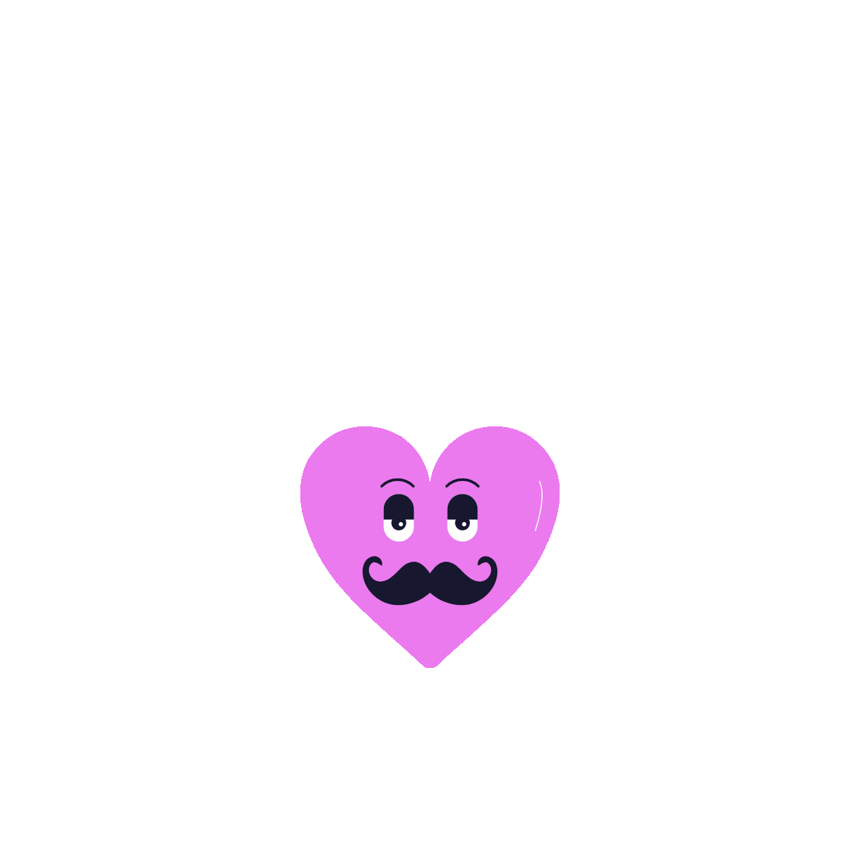 King Heart Animated Flat Sticker Design