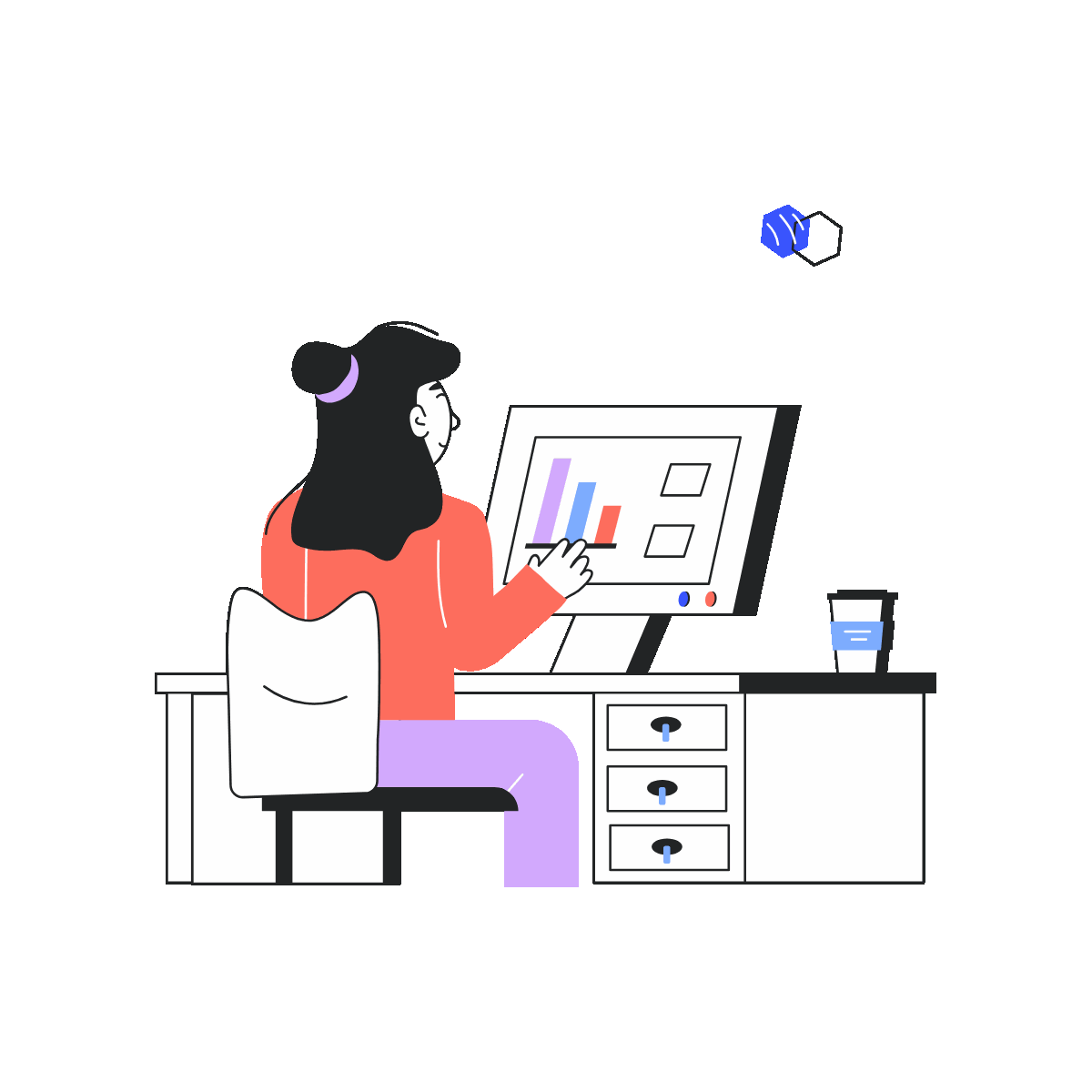 Animated Linear Online Project Illustration