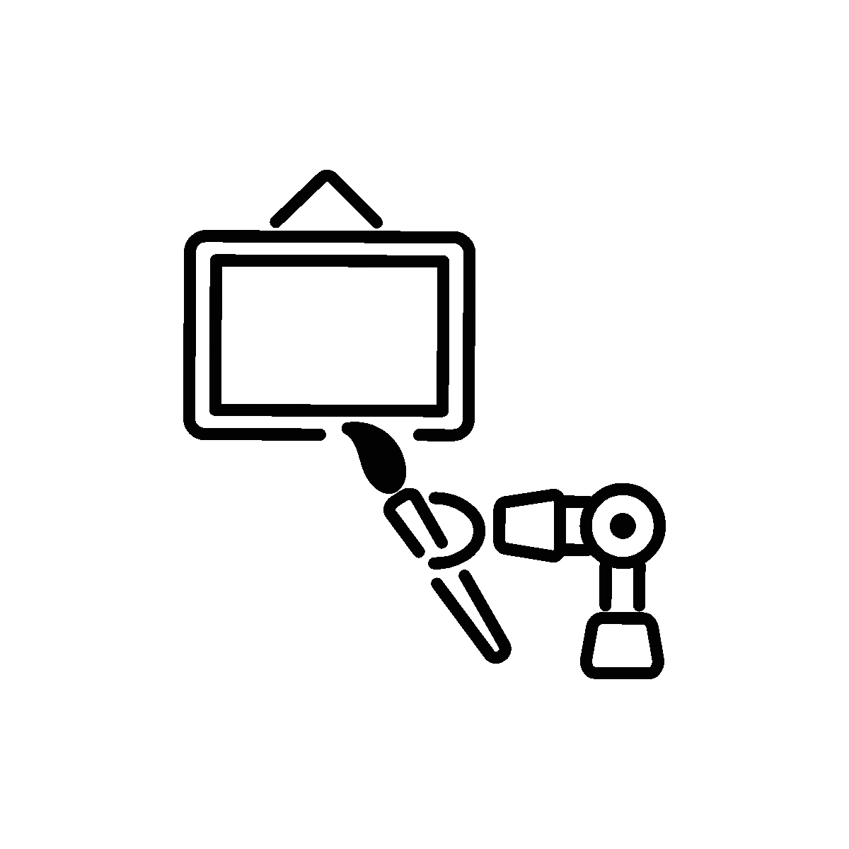 Linear Animated AI Painting Outline Icon