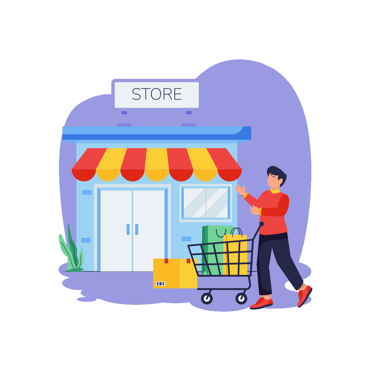 Shopping Store Retail Outlet Illustration