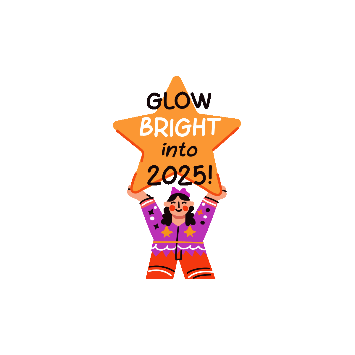 Glow Bright Flat Animated Sticker Design