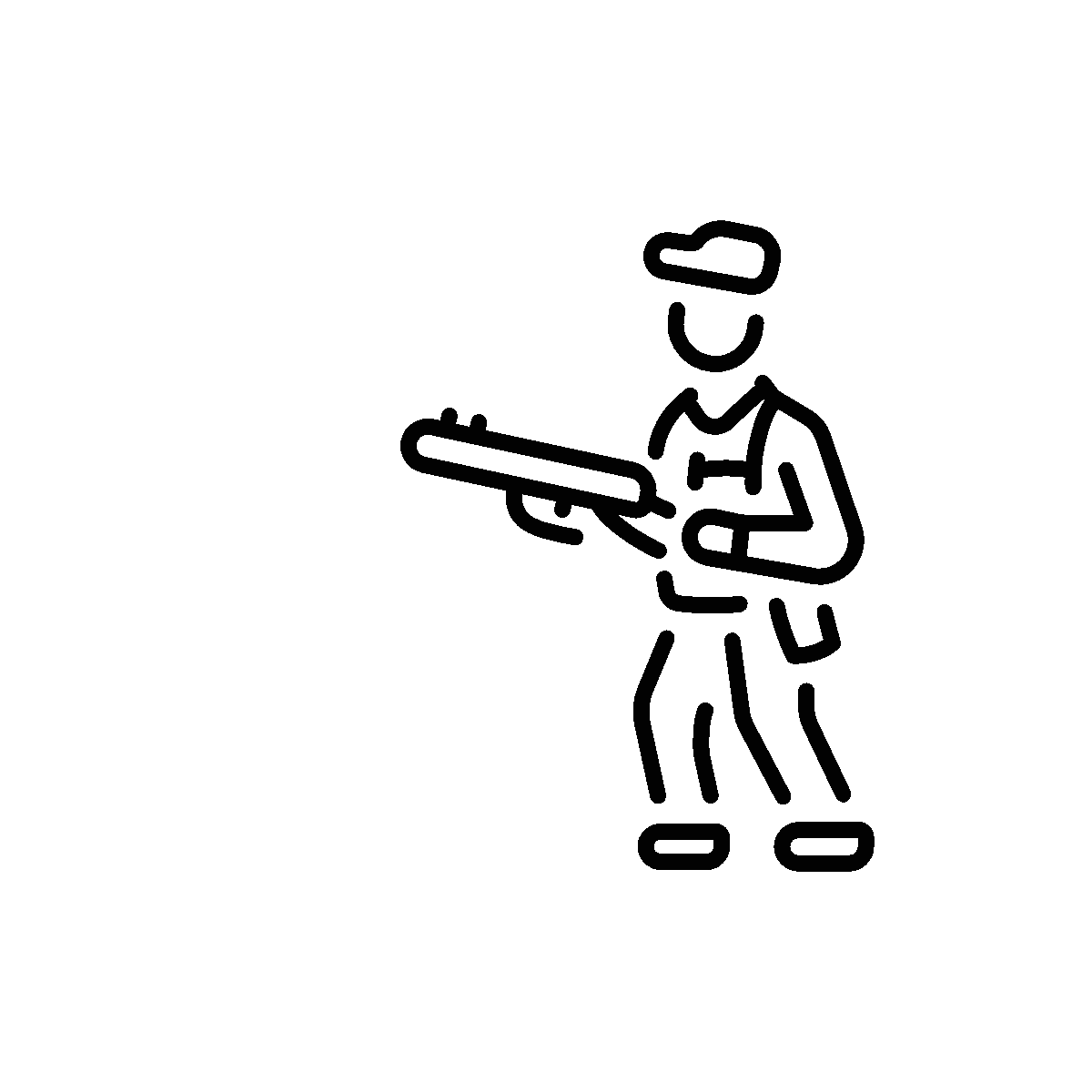 Hunting activity in natural outdoor areas