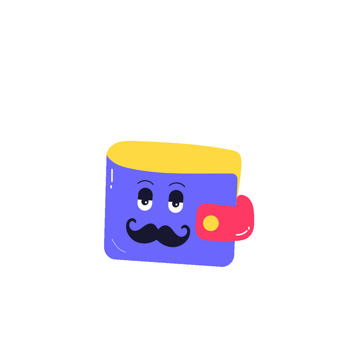 Wallet Animated Flat Sticker Design