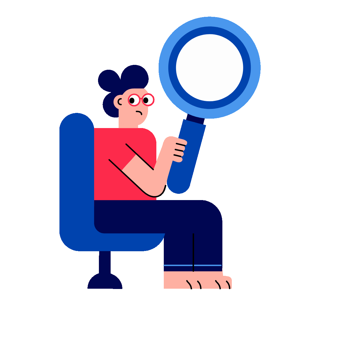 A flat style animated illustration of a web designer