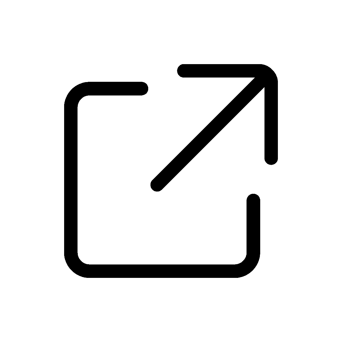 A line style animation of external link