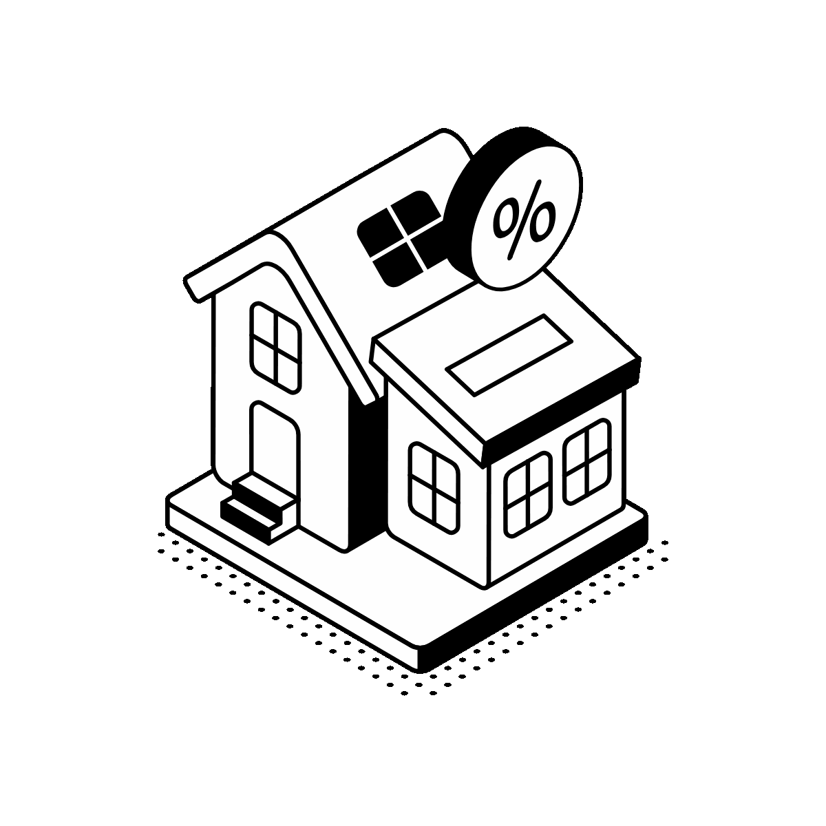 Animated isometric residential property