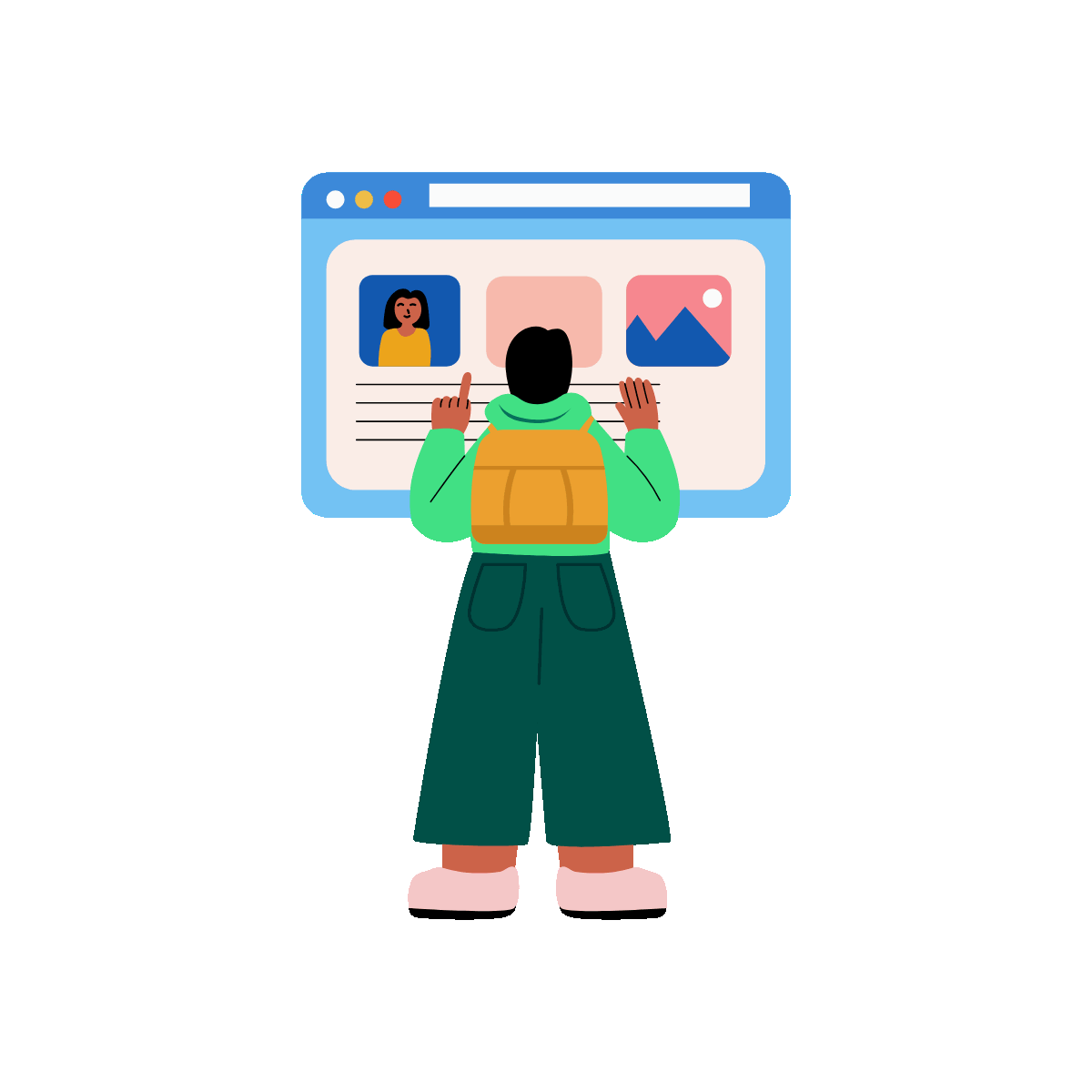 Web Advertising Flat Animated Illustration