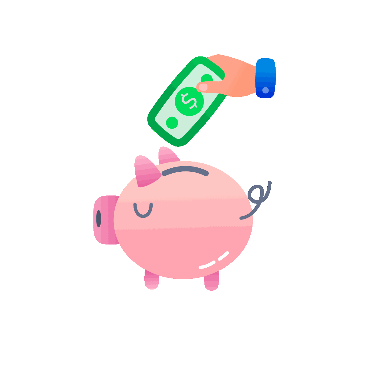 Animated Flat Piggy Bank Icon Design