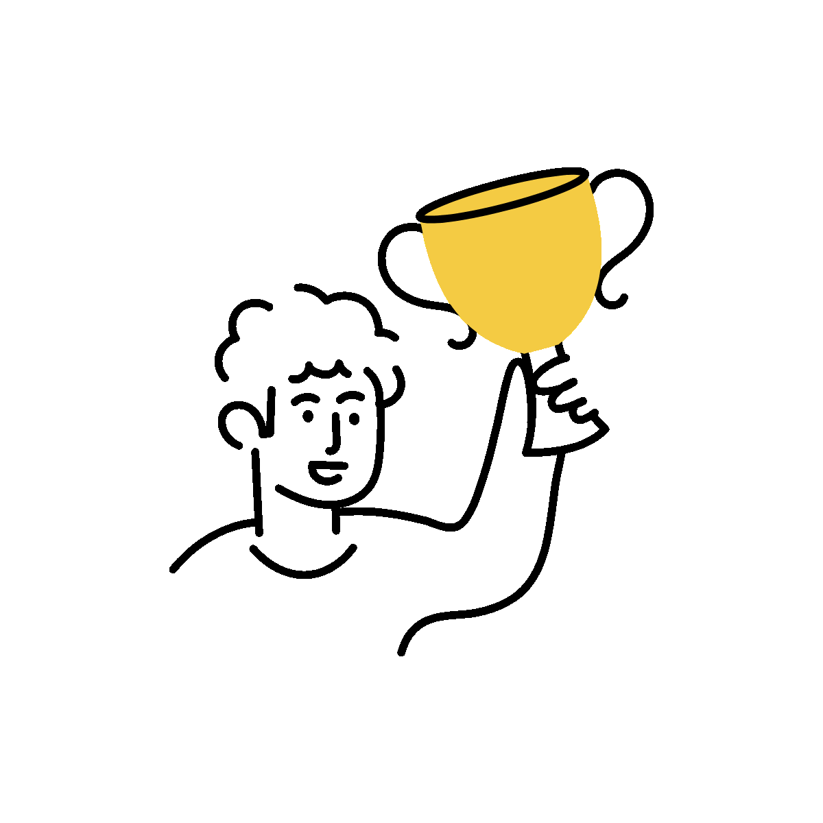 Animated Winning Trophy Illustration