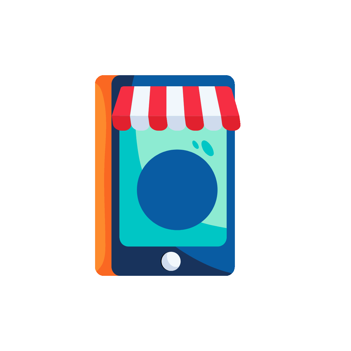 Animated flat icon of online shopping concept