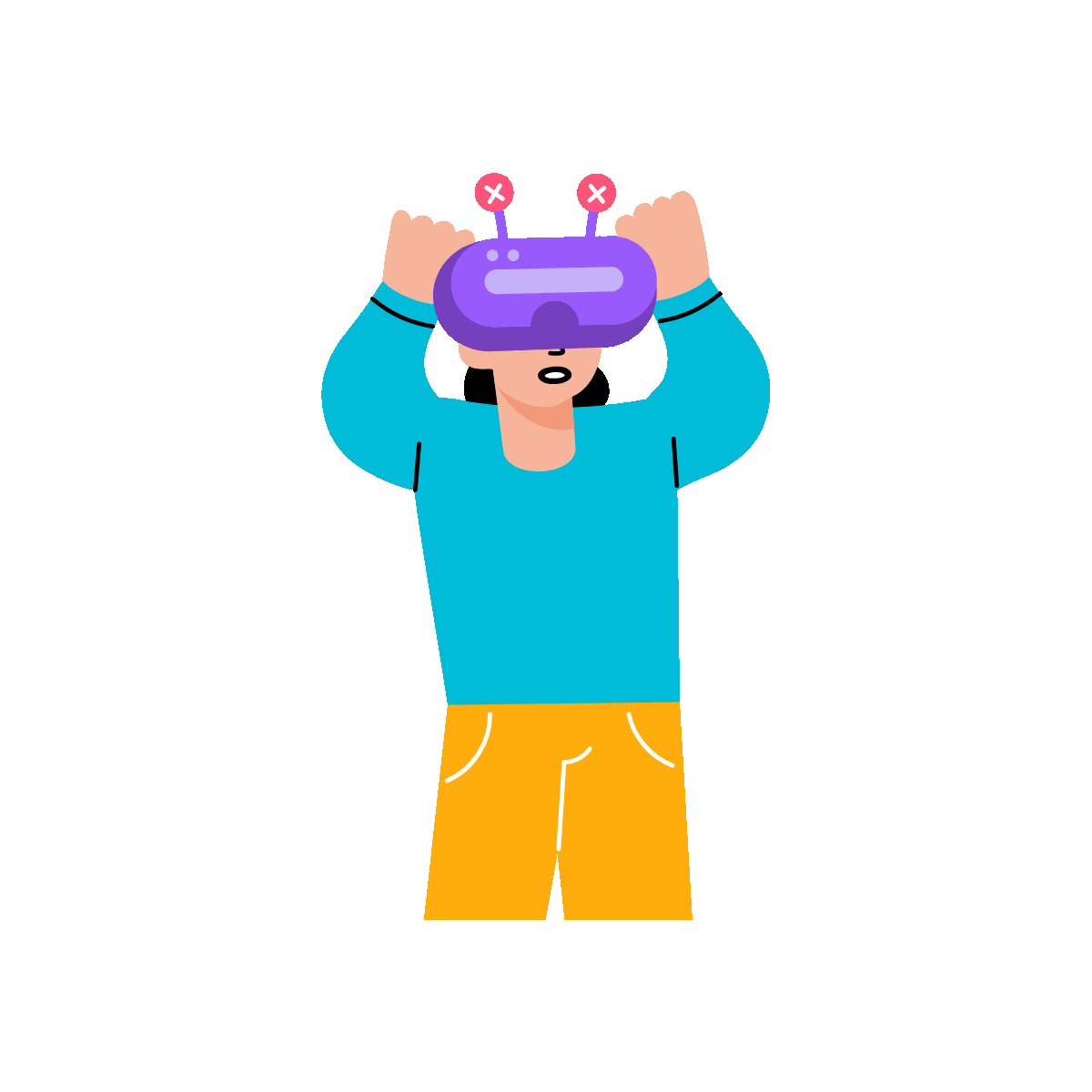 VR Error Flat Animated Illustration Design
