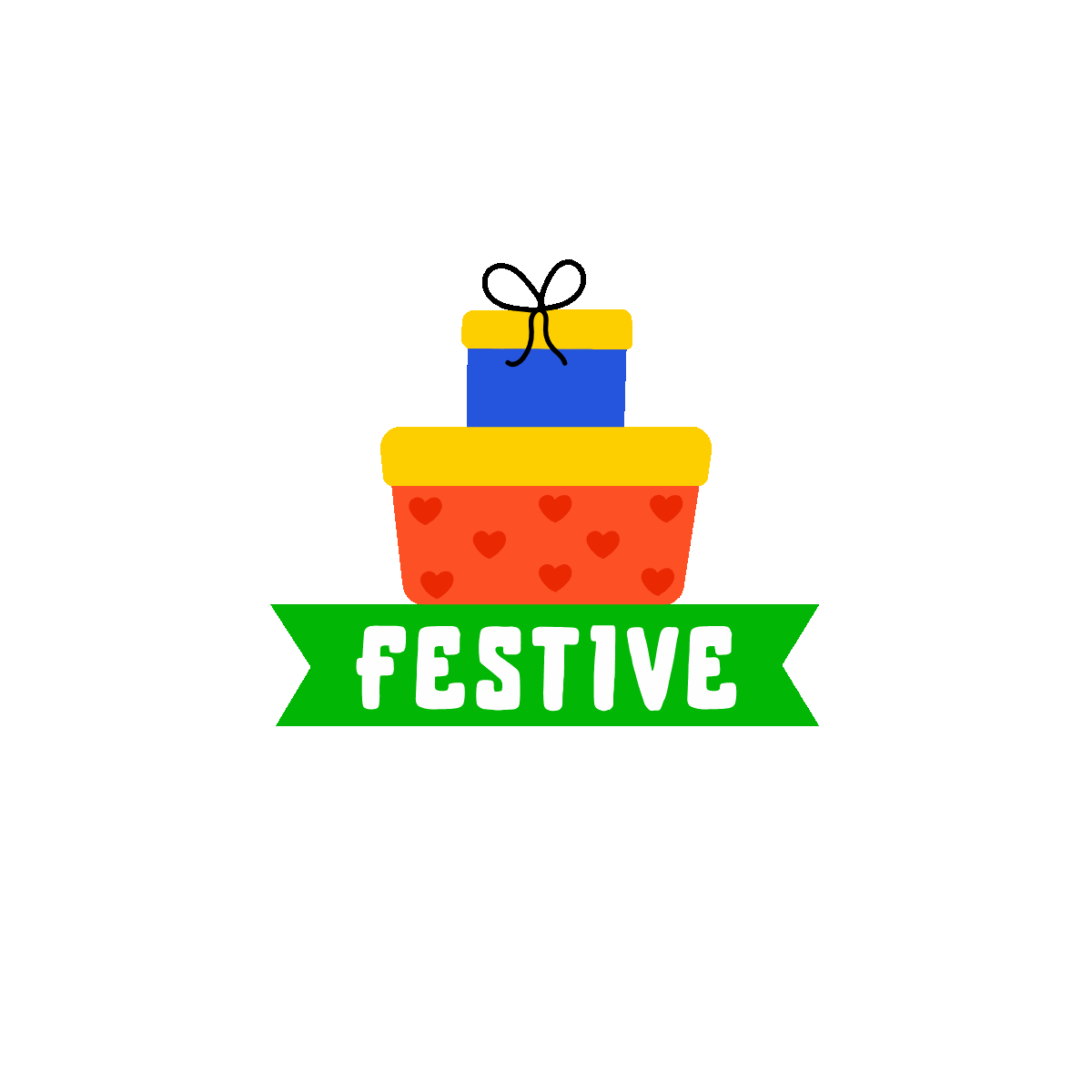 Festive spirit animated flat sticker design