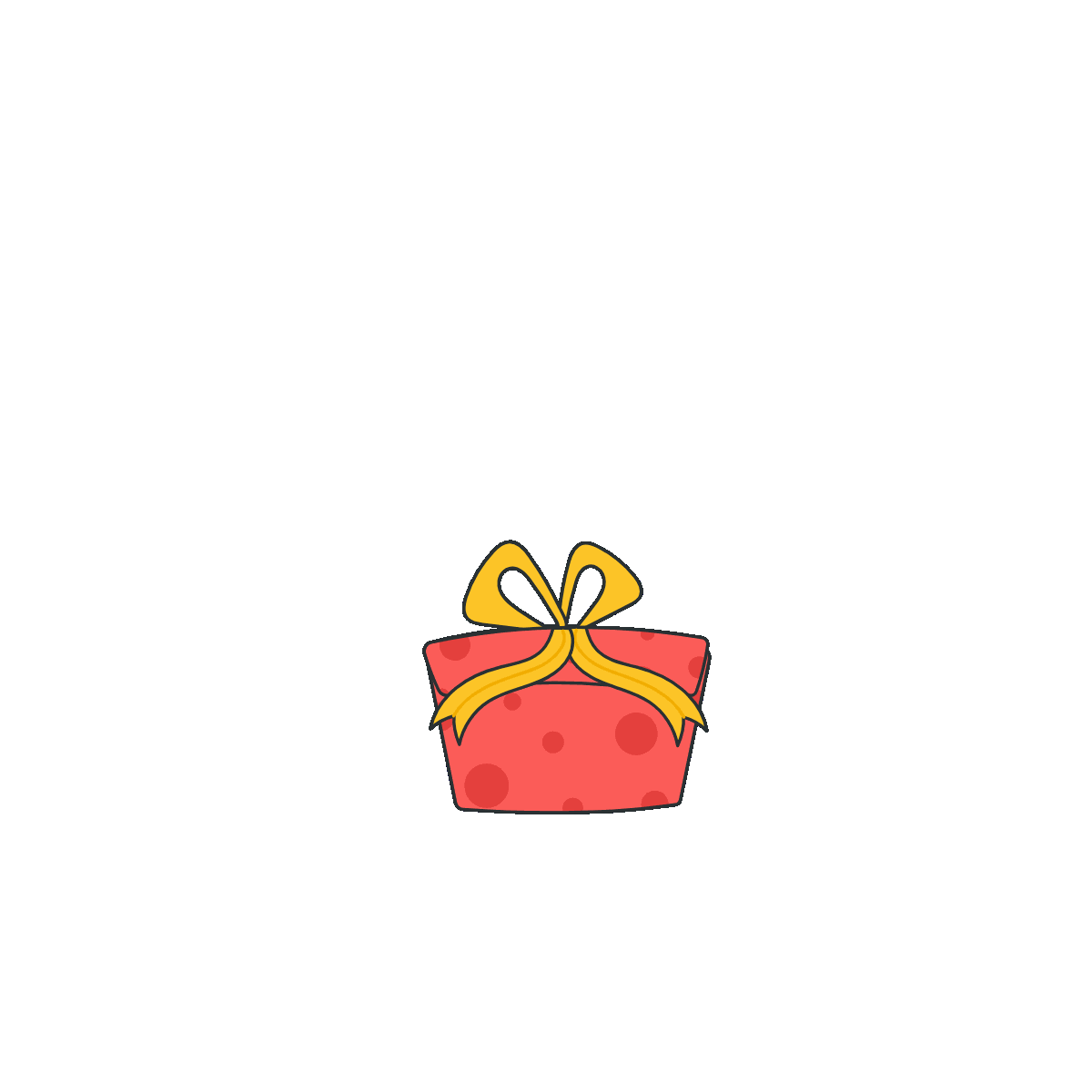 Teddy gift animated flat sticker design