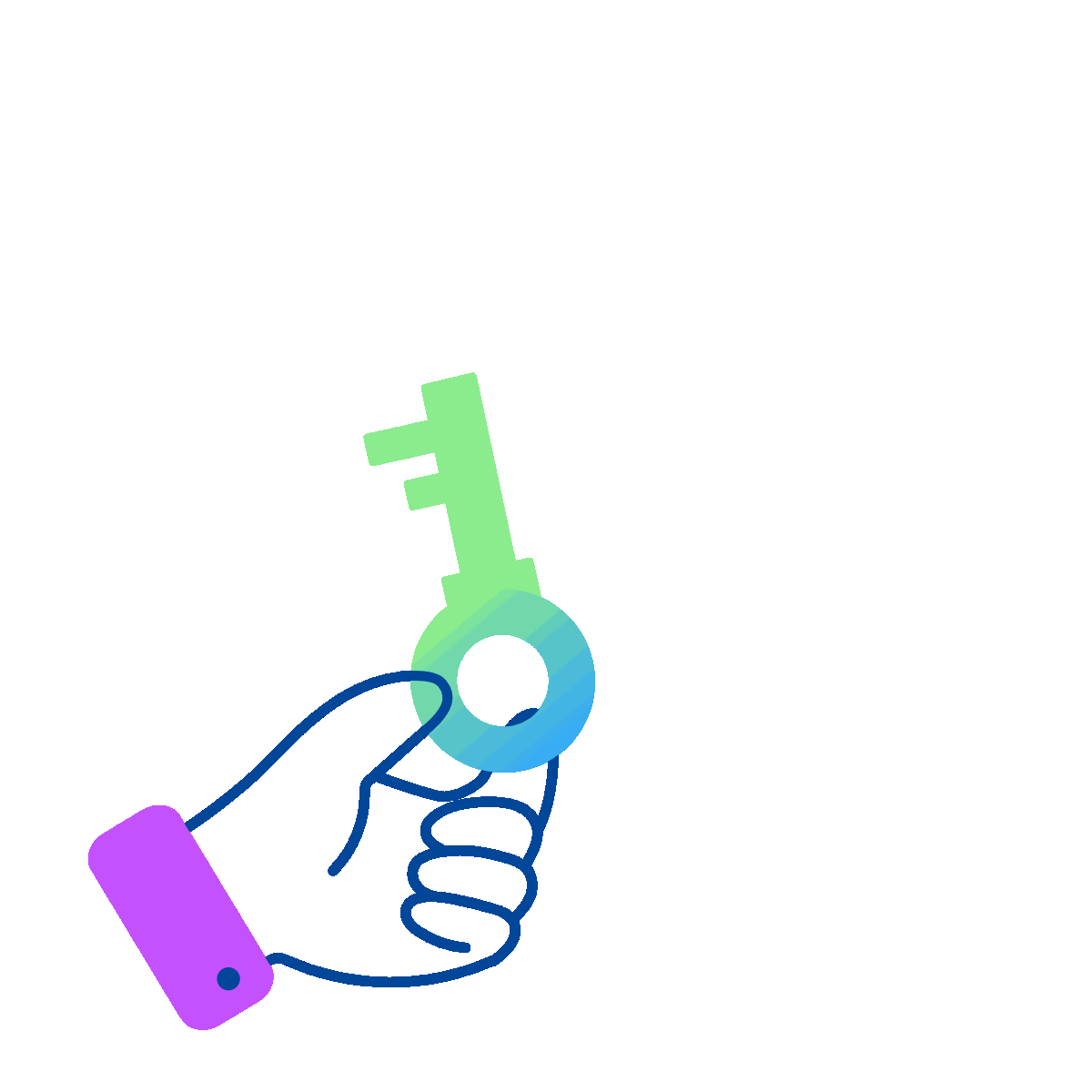 Holding key access and authority hand gesture