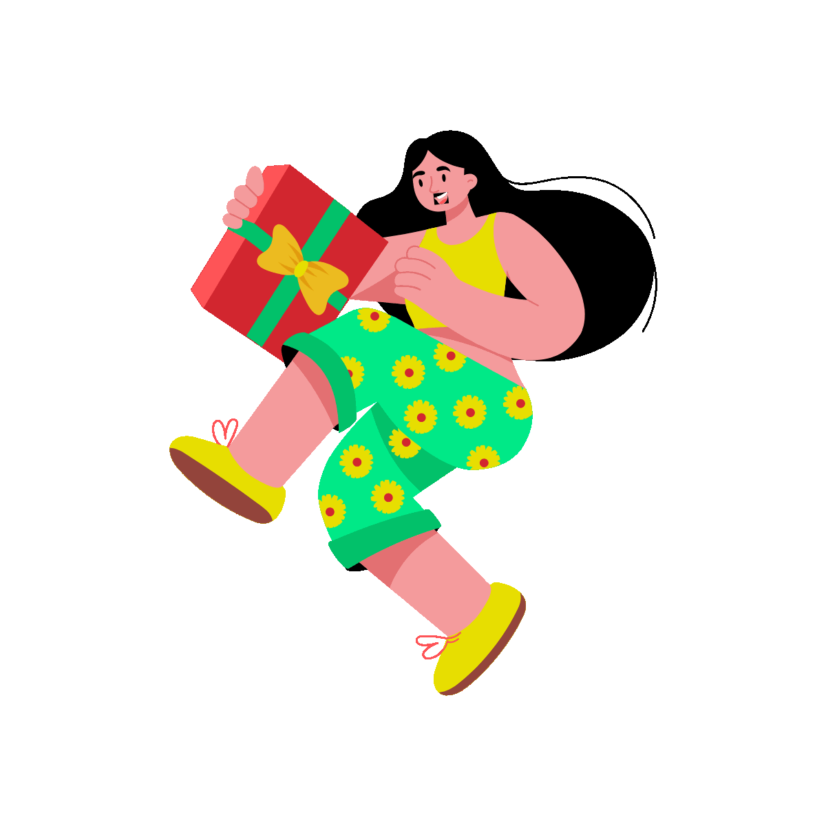 Character Holding a Festive Diwali Gift